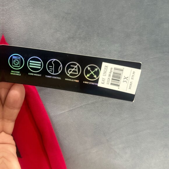 Kay Unger New York Ponte Bootcut Pants Women's 3X Magenta Wrinkle Free Stretch - Picture 7 of 16